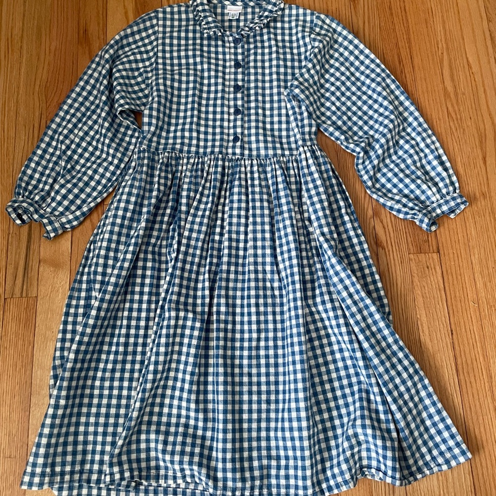 Hanna Andersson 100% cotton Blue and White Checkered dress.